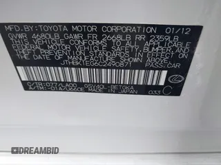 2012 Lexus ES 330 z VIN JTHBK1EG6C2490871, wystawiony jako IAAI lot #42508216 z przebiegiem 131 468 mil mil oraz . Historia ofert i sprzedaży dostępna na DreamBid. Obrazek 9.