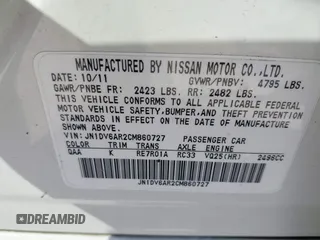2012 Infiniti G25 x z VIN JN1DV6AR2CM860727, wystawiony jako IAAI lot #39649051 z przebiegiem 125 483 mil mil oraz . Historia ofert i sprzedaży dostępna na DreamBid. Obrazek 9.