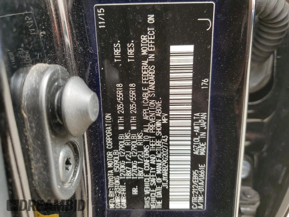 2016 Lexus NX 200t with VIN JTJYARBZ9G2027743, listed as a Copart auction lot 49633845 with 129,717 mi miles and Salvage Title. Bid and sale history available at carsss.com. Image 13.