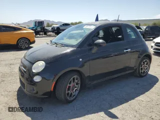 2015 FIAT 500 Sport with VIN 3C3CFFBR2FT501417, listed as a Copart auction lot 58773755 with 77,657 mi miles and Salvage title. Bid and sale history available at DreamBid. Image 1.