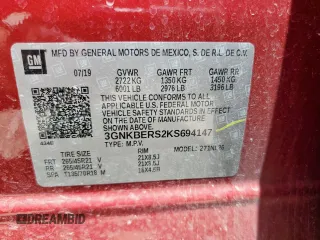 2019 Chevrolet Blazer RS с VIN 3GNKBERS2KS694147, выставлен на аукционе Copart как лот 57687495 с пробегом 43 190 миль миль и Списание • Salvage title. История ставок и продаж доступна на DreamBid. Изображение 14.