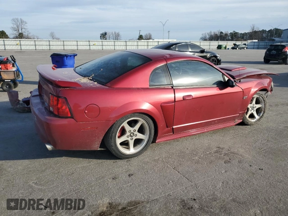 2003 Ford Mustang GT Deluxe with VIN 1FAFP42X43F447476, listed as a Copart auction lot 45862335 with 96,224 mi miles and Salvage Title. Bid and sale history available at carsss.com. Image 3.