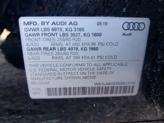 2019 Audi e-tron Premium Plus с VIN WA1LABGE5KB013142, выставлен на аукционе Copart как лот 52452085 с пробегом 91 042 миль миль и Списание • Salvage title. История ставок и продаж доступна на DreamBid. Изображение 13.