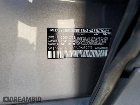 2023 Mercedes-Benz EQB 300 z VIN W1N9M0KB6PN068920, wystawiony jako Copart lot #46170555 z przebiegiem 6838 mil mil oraz Tytuł czysty. Historia ofert i sprzedaży dostępna na DreamBid. Obrazek 13.