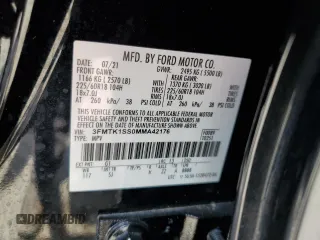 2021 Ford Mustang Mach-E Select z VIN 3FMTK1SS0MMA42176, wystawiony jako Copart lot #50805535 z przebiegiem 52 812 mil mil oraz Nie do naprawy. Historia ofert i sprzedaży dostępna na DreamBid. Obrazek 12.