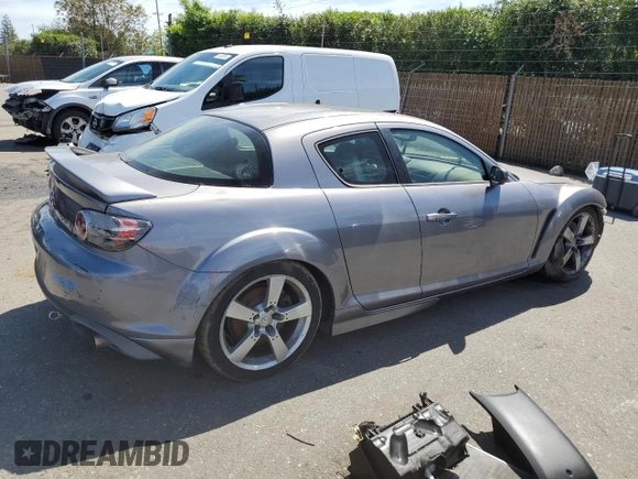 2004 Mazda RX-8 with VIN JM1FE173840137176, listed as a Copart auction lot 50568474 with 53,487 mi miles and Salvage Title. Bid and sale history available at carsss.com. Image 3.