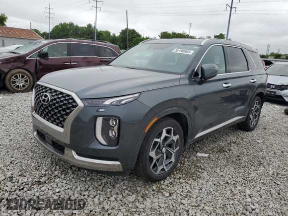 2022 Hyundai Palisade Calligraphy z VIN KM8R7DHE4NU353914, wystawiony jako Copart lot #58190955 z przebiegiem 57 583 mil mil oraz Szkoda całkowita • Salvage title. Historia ofert i sprzedaży dostępna na DreamBid. Obrazek 1.