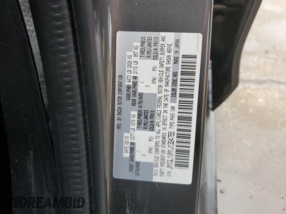 2018 Mazda Mazda6 Touring with VIN JM1GL1VM1J1324755, listed as a Copart auction lot 50509505 with 80,286 mi miles and Clean Title. Bid and sale history available at carsss.com. Image 12.