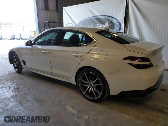 2023 Genesis G70 2.0T with VIN KMTG34TA8PU131652, listed as a Copart auction lot 48738254 with 9,713 mi miles and Non Repairable. Bid and sale history available at DreamBid. Image 2.