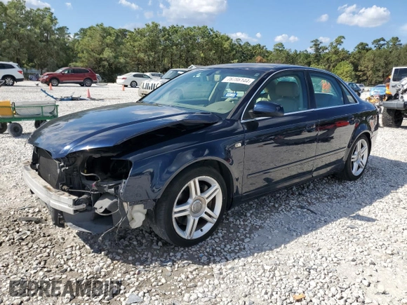 2007 Audi A4 2.0T with VIN WAUAF78E87A014760, listed as a Copart auction lot 76786144 with 121,312 mi miles and Salvage title. Bid and sale history available at DreamBid. Image 1.