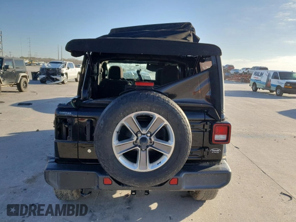 2020 Jeep Wrangler Unlimited Sahara with VIN 1C4HJXEN0LW168087, listed as a Copart auction lot 48048495 with 73,750 mi miles and Salvage Title. Bid and sale history available at carsss.com. Image 6.