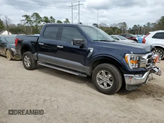 2021 Ford F-150 XL with VIN 1FTFW1E50MFA45896, listed as a Copart auction lot 46882735 with 57,041 mi miles and Salvage Title. Bid and sale history available at DreamBid. Image 4.