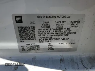 2023 GMC Sierra 3500HD SLT z VIN 1GT49UEY8PF154167, wystawiony jako Copart lot #84495904 z przebiegiem 43 395 mil mil oraz Czysty tytuł • Clean title. Historia ofert i sprzedaży dostępna na DreamBid. Obrazek 12.