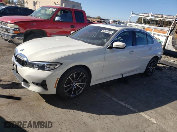 2020 BMW 3 Series 330i with VIN WBA5R1C02LFH48666, listed as a Copart auction lot 67959402 with 57,074 mi miles. Bid and sale history available at carsss.com. Image 1.