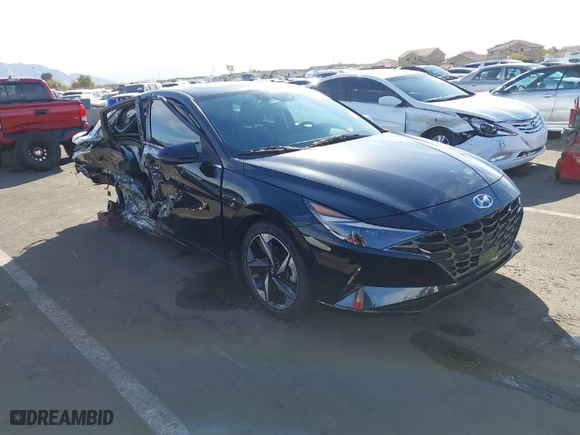 2023 Hyundai Elantra Limited with VIN KMHLP4AG9PU505917, listed as a IAAI auction lot 41539400 with 55,214 mi miles. Bid and sale history available at carsss.com. Image 1.
