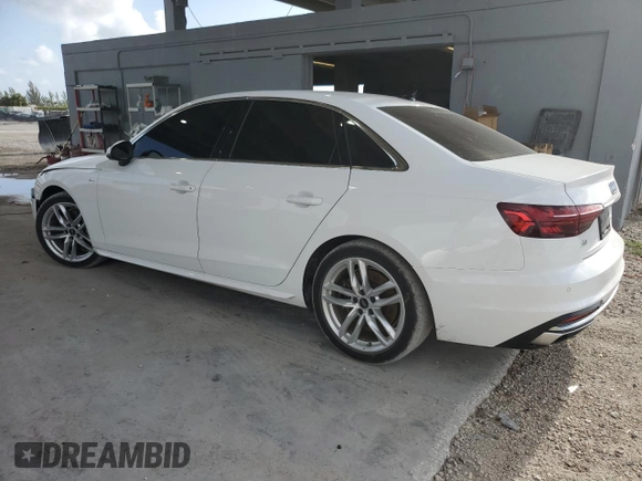 2023 Audi A4 S line Premium Plus with VIN WAUEAAF41PN015815, listed as a Copart auction lot 51277405 with 46,576 mi miles and Salvage Title. Bid and sale history available at DreamBid. Image 2.