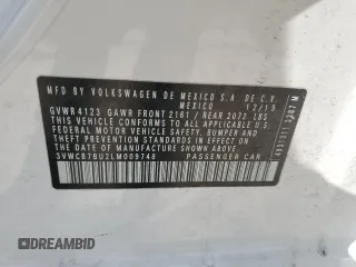 2020 Volkswagen Jetta S z VIN 3VWCB7BU2LM009748, wystawiony jako Copart lot #56191655 z przebiegiem 97 022 mil mil oraz Szkoda całkowita • Salvage title. Historia ofert i sprzedaży dostępna na DreamBid. Obrazek 12.