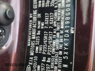 2011 Kia Sorento LX with VIN 5XYKTDA19BG089692, listed as a Copart auction lot 52444265 with 171,250 mi miles and Clean Title. Bid and sale history available at carsss.com. Image 13.
