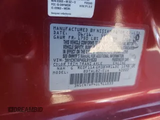 2016 Nissan Versa SV with VIN 3N1CN7AP4GL911533, listed as a Copart auction lot 50102825 with 126,072 mi miles and Salvage Title. Bid and sale history available at carsss.com. Image 14.