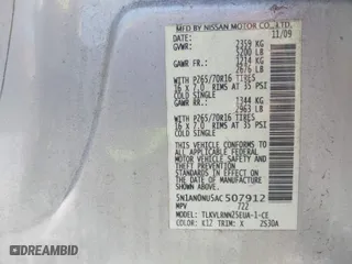 2010 Nissan Xterra S with VIN 5N1AN0NU5AC507912, listed as a IAAI auction lot 42071382 with 180,869 mi miles. Bid and sale history available at carsss.com. Image 9.