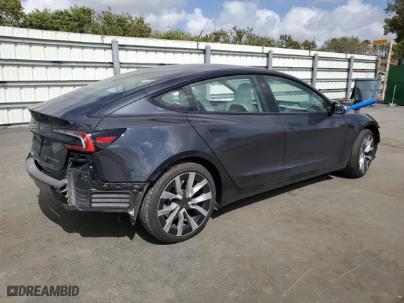 2024 Tesla Model 3 Long Range with VIN 5YJ3E1EB8RF868583, listed as a Copart auction lot 44813275 with 6,805 mi miles and Salvage Title. Bid and sale history available at carsss.com. Image 3.