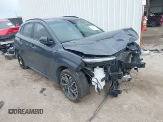2023 Hyundai Kona N Line with VIN KM8K33A35PU994721, listed as a IAAI auction lot 41055017 with 58,933 mi miles. Bid and sale history available at carsss.com. Image 1.