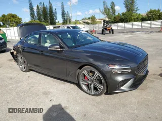 2024 Genesis G70 3.3T Sport Advanced with VIN KMTG54SE3RU137196, listed as a Copart auction lot 76329834 with 1,348 mi miles and Salvage Title. Bid and sale history available at carsss.com. Image 4.