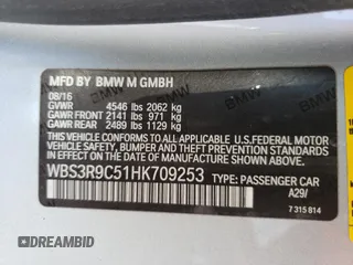2017 BMW M4 with VIN WBS3R9C51HK709253, listed as a Copart auction lot 56859804 with 49,049 mi miles. Bid and sale history available at carsss.com. Image 12.