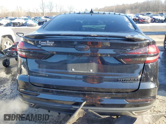 2019 Ford Fusion Titanium with VIN 3FA6P0K95KR181252, listed as a Copart auction lot 45393775 with 95,008 mi miles and Salvage Title. Bid and sale history available at carsss.com. Image 6.