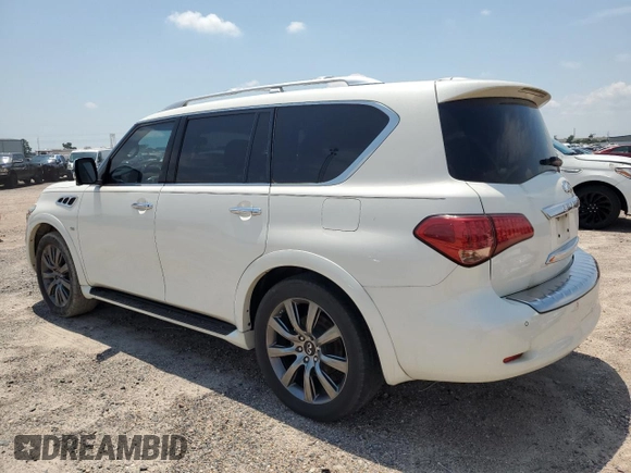 2017 Infiniti QX80 with VIN JN8AZ2ND0H9830667, listed as a Copart auction lot 58690014 with 124,251 mi miles and Clean Title. Bid and sale history available at carsss.com. Image 2.