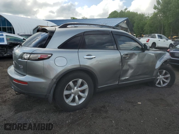 2005 Infiniti FX with VIN JNRAS08W25X213523, listed as a Copart auction lot 57257985 with 180,948 mi miles and Salvage title. Bid and sale history available at DreamBid. Image 3.