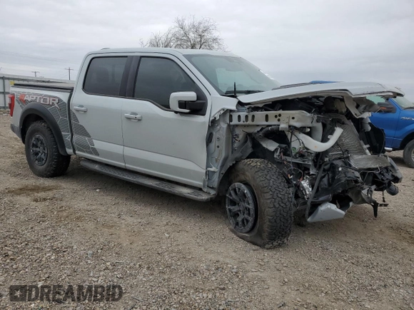 2023 Ford F-150 Raptor with VIN 1FTFW1RJ4PFC80622, listed as a Copart auction lot 45132825 with 12,903 mi miles and Salvage Title. Bid and sale history available at DreamBid. Image 4.