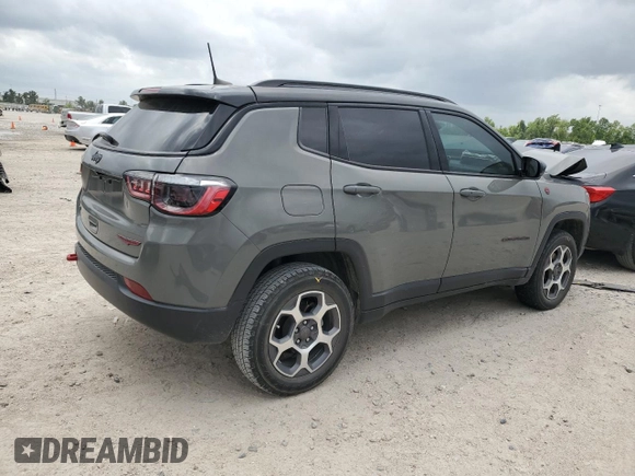 2022 Jeep Compass Trailhawk with VIN 3C4NJDDBXNT231276, listed as a Copart auction lot 55290785 with 20,814 mi miles and Salvage title. Bid and sale history available at DreamBid. Image 3.