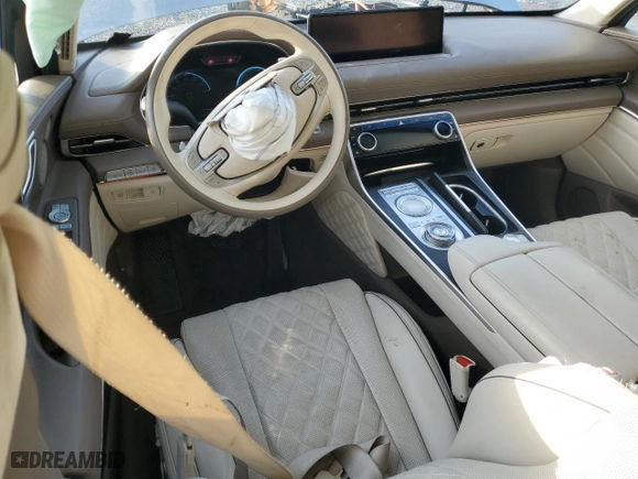 2021 Genesis GV80 with VIN KMUHCESC6MU037385, listed as a Copart auction lot 86820624 with 77,418 mi miles and Non Repairable. Bid and sale history available at carsss.com. Image 8.