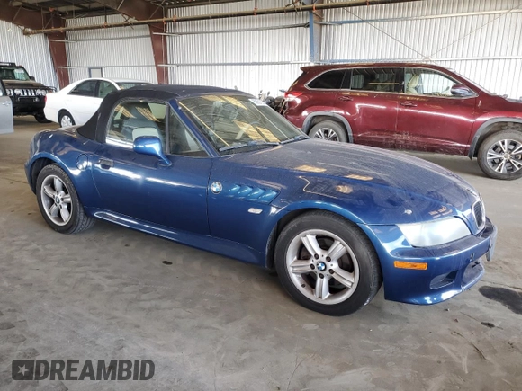 2000 BMW Z3 2.5 with VIN 4USCH9342YLG04259, listed as a Copart auction lot 60921805 with 150,679 mi miles and Salvage title. Bid and sale history available at DreamBid. Image 4.