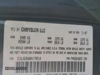 2008 Chrysler 300 C with VIN 2C3LK63H68H179510, listed as a Copart auction lot 46367795 with 173,891 mi miles and Salvage Title. Bid and sale history available at carsss.com. Image 12.