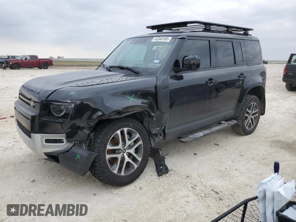 2020 Land Rover Defender HSE with VIN SALE9EEU9L2024965, listed as a Copart auction lot 45340185 with 49,705 mi miles and Salvage title. Bid and sale history available at DreamBid. Image 1.