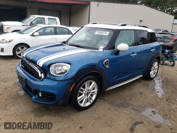 2018 MINI Countryman Cooper S with VIN WMZYT5C34J3E61721, listed as a Copart auction lot 73660274 with 0 mi miles and Salvage Title. Bid and sale history available at carsss.com. Image 1.