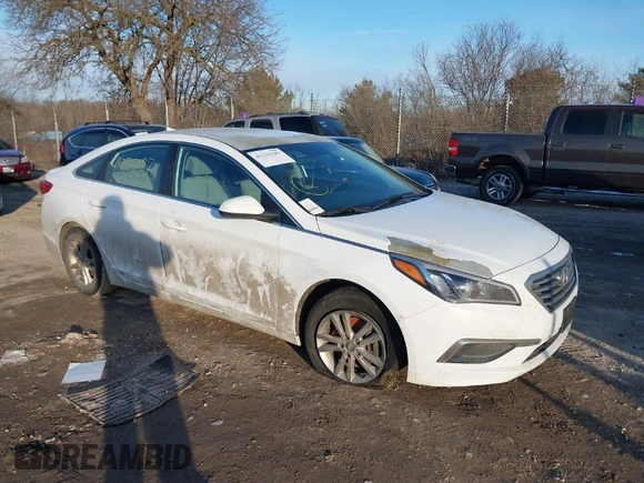 2017 Hyundai Sonata 2.4L with VIN 5NPE24AF8HH523016, listed as a IAAI auction lot 41235187 with 106,757 mi miles and . Bid and sale history available at carsss.com. Image 1.