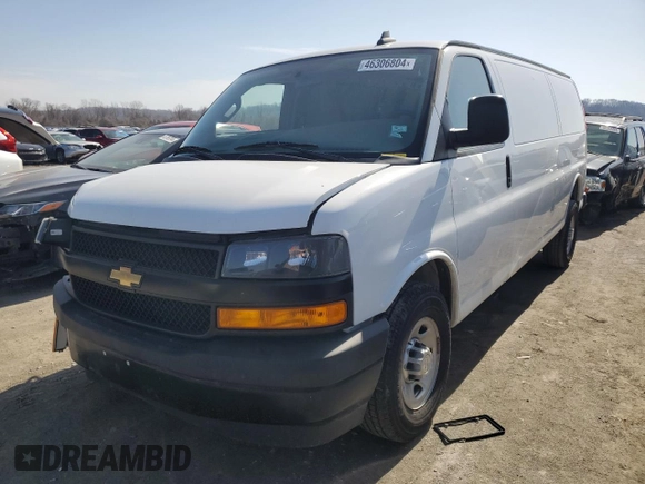 2019 Chevrolet Express Cargo Van with VIN 1GCWGBFP1K1191639, listed as a Copart auction lot 46306804 with 88,947 mi miles and Salvage Title. Bid and sale history available at carsss.com. Image 1.