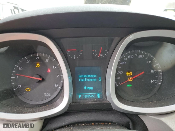 2010 Chevrolet Equinox LT w/1LT with VIN 2CNALDEW7A6257466, listed as a Copart auction lot 45377715 with 209,575 mi miles and Salvage Title. Bid and sale history available at carsss.com. Image 9.