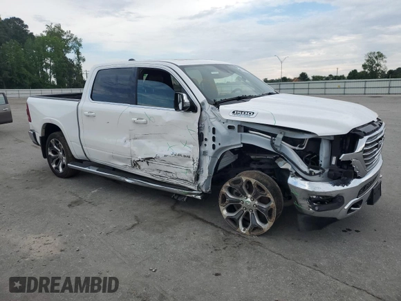 2023 Ram 1500 Longhorn with VIN 1C6SRFKT6PN549473, listed as a Copart auction lot 54166445 with 45,676 mi miles and Salvage title. Bid and sale history available at DreamBid. Image 4.