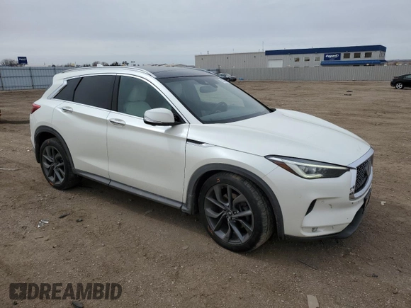 2019 Infiniti QX50 Essential with VIN 3PCAJ5M33KF102349, listed as a Copart auction lot 50349125 with 147,683 mi miles and Salvage Title. Bid and sale history available at DreamBid. Image 4.