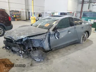 2018 Infiniti Q50 3.0t LUXE with VIN JN1EV7AP4JM364883, listed as a Copart auction lot 51528925 with 0 mi miles and Salvage Title. Bid and sale history available at carsss.com. Image 1.