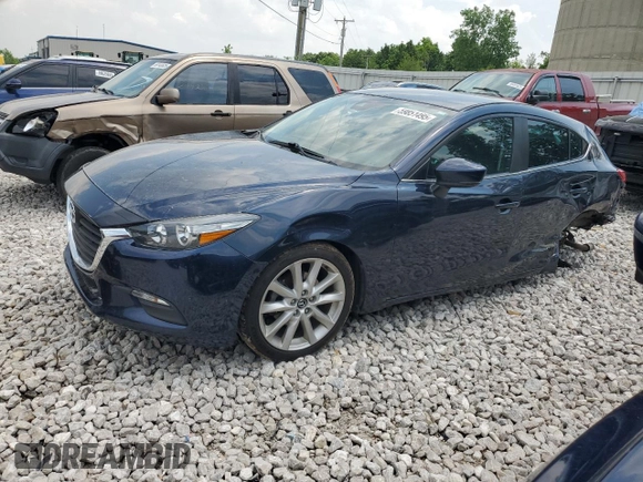 2017 Mazda 3 Touring z VIN 3MZBN1L72HM136418, wystawiony jako Copart lot #59851495 z przebiegiem 161 938 mil mil oraz Czysty tytuł • Clean title. Historia ofert i sprzedaży dostępna na DreamBid. Obrazek 1.