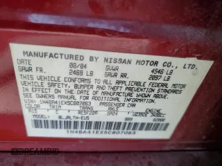 2005 Nissan Maxima SE с VIN 1N4BA41EX5C807063, выставлен на аукционе Copart как лот 59436795 с пробегом 76 938 миль миль и Списание • Salvage title. История ставок и продаж доступна на DreamBid. Изображение 13.