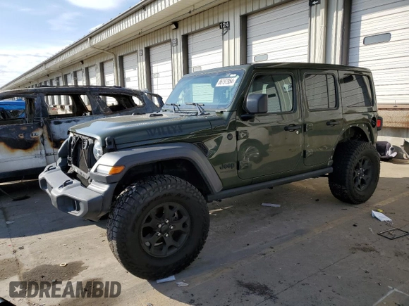 2020 Jeep Wrangler Unlimited Willys with VIN 1C4HJXDG0LW282139, listed as a Copart auction lot 86197954 with 68,036 mi miles and Salvage title. Bid and sale history available at DreamBid. Image 1.