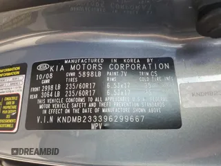 2009 Kia Sedona EX with VIN KNDMB233396299667, listed as a Copart auction lot 80186774 with 197,328 mi miles and Salvage Title. Bid and sale history available at carsss.com. Image 15.