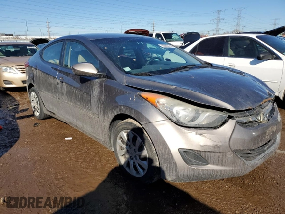 2011 Hyundai Elantra GLS with VIN 5NPDH4AE2BH035365, listed as a Copart auction lot 46697255 with 0 mi miles and Salvage Title. Bid and sale history available at carsss.com. Image 4.