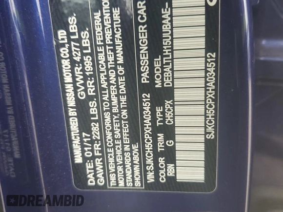 2017 Infiniti QX30 Sport z VIN SJKCH5CPXHA034512, wystawiony jako Copart lot #43760195 z przebiegiem 83 398 mil mil oraz Szkoda całkowita • Salvage title. Historia ofert i sprzedaży dostępna na DreamBid. Obrazek 16.